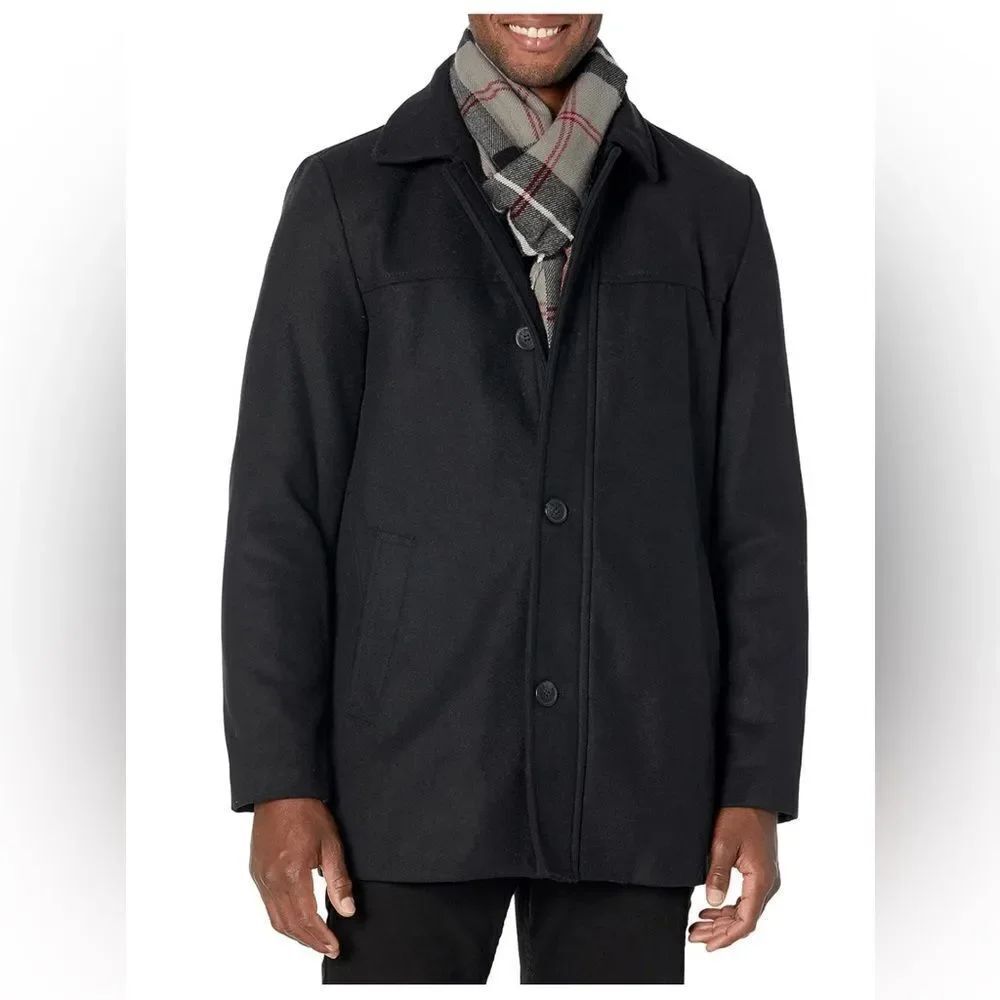 Dockers Men's Weston Wool Blend Coat with Scarf